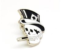 Smoking Skull with Cigarette & Ace of Spades Card Metal Enamel Pin Badge Lapel Brooch Gothic Biker Grunge Scooter