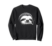 Smoking Sloth Bad Attitude Dark Humor Cute Sleepy Animal Sweatshirt