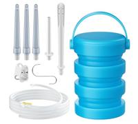 Smokitcen Collapsible Silicone Coffee Enema Cube Kit for Colon Cleanse - 5.3ft Silicone Hose, 5 Enema Tips, 1.2L Enema Bucket, Detox Cleanse Kit