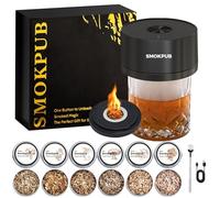 SMOKPUB Electric Whiskey Smoker Kit, Rechargeable Cocktail Smoker with 6 Wood Chips, Flameless Heating System, Old Fashioned Drink Smoker Kit, Bourbon Whiskey Gifts for Men,Dad,Husband