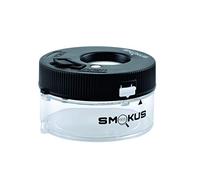 Smokus Focus 19423 Jetpack Black-Airtight Storage Jar with Magnifying Glass and LED, Plastic