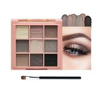 Smoky Eyeshadow Palettes Black Silver Pink Eye Shadow Palette, Cool Make-Up Palettes Shimmer for Women Glitter Make up Set, 9 Colour Long Lasting Highly Pigmented Eyeshadow Palette Gift with Brush