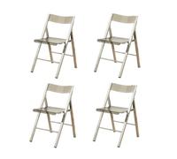 Smoky Gray Transparent Folding Chairs - 4-Pack Stackable Crystal Seats for Office, Home, Weddings, Events, Kitchen & Breakfast Meetings