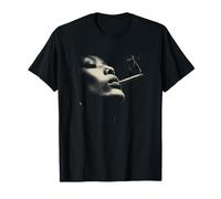 Smoky Jazz Man Minimal Face Portrait Aesthetic T-Shirt