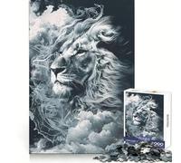 Smoky Lion Beast 1000 Piece Jigsaw Puzzles for Teenagers Jigsaw Clear Logic Toy Peaceful Time Perfect Cut Santa Wish List (50x75cm)