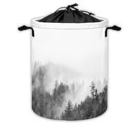 Smoky Mountain Laundry Hampers With Drawstring Foggy Forest Laundry Baskets For Bathroom Grey Trees Portable Clothes Storage Organizer Basket Natural W 44 L 44 Cm