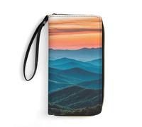 Smoky Mountains Sunrise Long Pouch Slim Clutch Wallet Purse