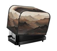 Smoky Mountains Toaster Cover 2 Slice, Waterproof Bread Machine Covers with Pockets Universal Size Kitchen Small Appliance Cover with Handle, Dust and Fingerprint Protection