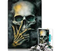 Smoky Skull 1000 Piece Jigsaw Puzzle for Adults Teens,Educational Games Wall Decoration Unique Birthday And Xmas Gifts 50x75cm