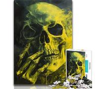 Smoky Skull Jigsaw Puzzles for Adults 1000 Pieces,Help The Brain Exercise Addictive Toys to Cultivate Patience Suitable for Couples 38x26cm