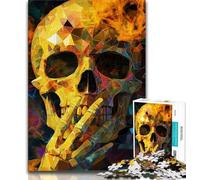 Smoky Skull Jigsaw Puzzles for Teenagers 1000 Piece Puzzle,Decompressing Intellectual Educational Toy Secret Santa Gifts 38x26cm