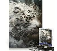 Smoky Tiger Beast 1000 Pieces Jigsaw Puzzles for Adults Strengthen Memory Casual Fun Clean Edge Classic Gift (38x26cm)