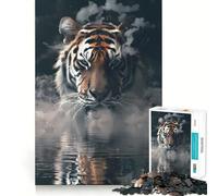 Smoky Tiger Beast Jigsaw Puzzles 1000 Piece for Teenagers Logic Ability Toy Relaxing Fun Accurate Cut Artistic Gift (38x26cm)