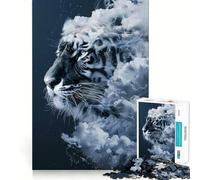 Smoky Tiger Beast Jigsaw Puzzles for Adults 1000 Piece Logic Toy Stress Release Precision Cut Festival Gift (38x52cm)