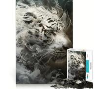 Smoky Tiger Beast Jigsaw Puzzles for Adults 1000 Piece Logic Toy Stress Release Precision Cut Festival Gift (50x75cm)