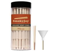 SmokyJoy 100 Pack 1 1/4 Size Cones - Pre-Rolling Roll Pre-Roll Paper Cone - Cone with Filter Tip and Packing Tube