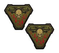 Smola-313 Tactical Drone Skull PVC Morale Patches, Military Style Triangle Patches with Hook Backing, 8.5x7.5 cm (Army Green)