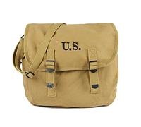 SMONT WW2 US Army M1936 Messenger Bag Lightweight Vintage Canvas WWII Shoulder Military Bag 12" Vintage Tactical Musette Satchel Bags Military Crossbody Haversack Canvas Messenger Bag, Khaki, L
