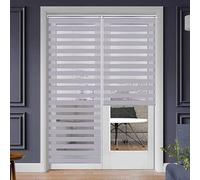 SMONTER Easy Fix Zebra Roller Blind,Day and Night Blinds Curtains with Install Accessories (105CMx230CM, GREY)