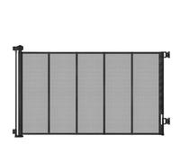 SMONTER Extra Wide Retractable Dog Gates, Mesh Baby Gate with Support Rods Extend to 118" Wide 33" Tall, Portable Safety Retractable Gate for Stairs, Indoor/Outdoor, Black