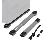 SMONTER Heavy Duty Appliance Rollers W/Crowbar, Extendable Washing Machine Stand Furniture Rollers Mobile Fridge Base Furniture Sliders for Refrigerators Washer and Dryer Support 660 lbs, Silver