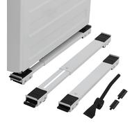 SMONTER Heavy Duty Appliance Rollers W/Crowbar, Extendable Washing Machine Stand Furniture Rollers Mobile Fridge Base Furniture Sliders for Refrigerators Washer and Dryer Support 660 lbs, White