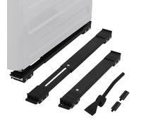 SMONTER Heavy Duty Appliance Rollers W/Crowbar, Extendable Washing Machine Stand Furniture Rollers Mobile Fridge Base Furniture Sliders for Refrigerators Washer and Dryer Support 660 lbs, Black