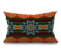 Smooffly 12x20 Inches Pillow Covers Rustic Farmhouse Decor Abstract Ethnic Pattern Pillowcases Cotton Linen Native American Southwest Print Throw Pillow Case Cushion Cover for Sofa Couch Bedroom