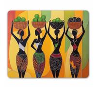 Smooffly African Gaming Mouse Pad Custom,Four African Woman Non-slip Thick Rubber Large Mousepad Mat