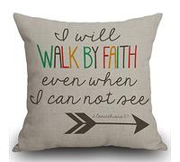 Smooffly Bible Verses Christian Quotes 1 Corinthians 5:7 Cushion Cover Outdoor Furniture Decorative Linen Square Double Sided Printing Pillow Cover for Home Office Sofa Couch Car Garden 45 x 45cm