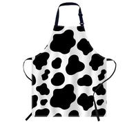 Smooffly Black and White Cow pattern Apron Adjustable Apron Cooking Kitchen Chef Women Men Aprons for Home Kitchen, Restaurant, Coffee House, Baking Gardening BBQ
