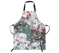 Smooffly Cherry Blossoms Apron - Unisex Adjustable Bib Apron for Home, Kitchen, Restaurant & Coffee House