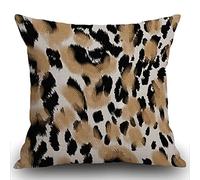 Smooffly Cushion Cover Animal Leopard Print pillow cover Cotton and Linen Throw Pillow Case Home Decor Standard Size Pillow Cover 18x18 inches 45x45cm