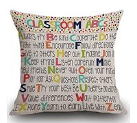 Smooffly Cushion Cover Classroom ABCs Education Decorative Throw Pillow Cover Case Home Decor Square 18 x 18 Inches Pillowcases 45 x 45 cm