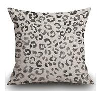 Smooffly Cushion Cover Cute Snow Leopard Pattern Black Watercolor Hand Paint White Spots Decorative Throw Pillow Cover Pillow Case Home Decor Square 18 x 18 Inch Pillowcase 45x45cm