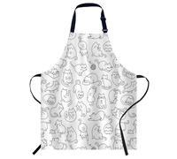 Smooffly Cute Cartoon Cat Apron Adjustable Bib Chef Aprons Cooking Apron Unisex Women Men Aprons Perfect for Home Kitchen, Baking, Gardening, Restaurant, Coffee house BBQ