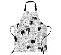 Smooffly Cute Cats Apron,Adjustable Neck Bib Apron for Men Women,Suitable for Kitchen Cooking Waitress Chef Apron