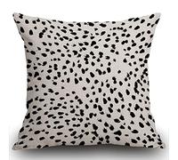 Smooffly Dalmatian Spots Decorative Throw Pillow Cover Cheetah Pillowcase Cushion Home Décor, 18 x 18 Inch 45 x 45 cm