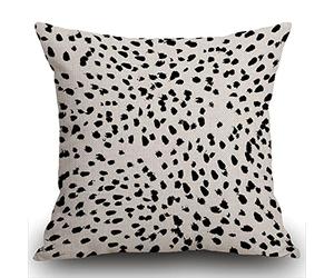 Smooffly Dalmatian Spots Decorative Throw Pillow Cover Cheetah Pillowcase Cushion Home Décor, 18 x 18 Inch 45 x 45 cm
