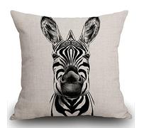 Smooffly Double Sided Zebra Cushion Cover, Hippie Square Wild Animal Africa Herbivorous Horse Zebra Head Throw Pillow Cover Pillow Case 18 X 18 Inches for Home Living Room Sofa Garden Couch Car