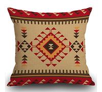 Smooffly Ethnic Pattern Cushion Cover, Tribal Print Pillow Cover Case, American Aztec Throw Pillow Case Funny Quotes Throw Pillow Cover Cotton Linen 18 x 18 Inch 45X45CM