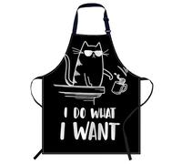 Smooffly I Do What I Want Apron - Unisex Adjustable Bib Apron for Cooking, Kitchen, Restaurant, Coffee House
