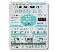 Smooffly Mouse Pad Custom Design, Inspirational Quotes Laugh More Worry Less Don't Forget to Be Awesome,9.5 X 7.9 Inch (240mmX200mmX3mm)