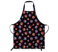 Smooffly Paws Animal Dog Colorful Apron, Unisex Adjustable Bib Apron for Home Kitchen, Restaurant, Coffee House