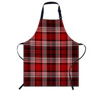 Smooffly Red White Black Plaid Apron Adjustable Apron Cooking Kitchen Chef Women Men Aprons for Home Kitchen, Restaurant, Coffee House, Baking Gardening BBQ