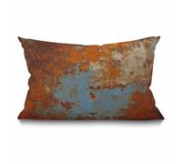 Smooffly Throw Pillow Covers Cases Decorative 12"x20" Inch Brown Rust Colorful Metal Rusty Steel Iron Structure Two Sides Print Pillowcase Case Waist Lumbar Cotton Linen Cushion Cover