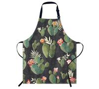 Smooffly Vintage Cactus Apron Adjustable Bib Chef Aprons Cooking Apron Unisex Women Men Aprons Perfect for Home Kitchen, Baking, Gardening, Restaurant, Coffee house BBQ