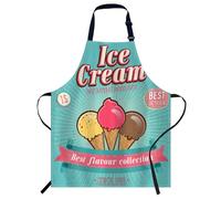 Smooffly Vintage Ice Cream Poster design Apron Unisex Adjustable Bib Apron Cooking Kitchen Chef Women Men Aprons for Home Kitchen, Restaurant,Coffee House,Shop,Garden
