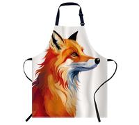 Smooffly Watercolor Fox Art Apron Adjustable Apron Cooking Kitchen Chef Women Men Aprons for Home Kitchen, Restaurant, Coffee House, Baking Gardening BBQ