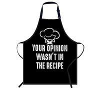 Smooffly Your opinion wasn't in the recipe Funny Chef Apron Chefs Apron, Cooking and Baking Apron for Men and Women, Kitchen Aprons, Butchers Apron, BBQ & Catering Bibs